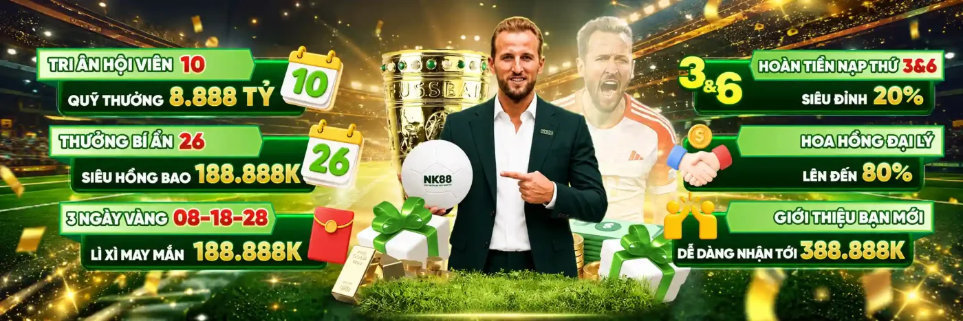 nk88 banner chương trình khuyến mãi mới nhất cho người chơi tại nk88